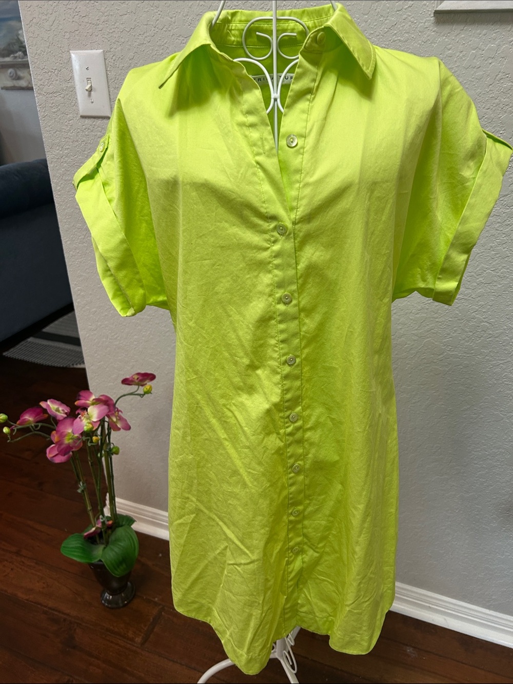 Neon Lime Button-Down Shirt Dress
By Trina Turk size S
